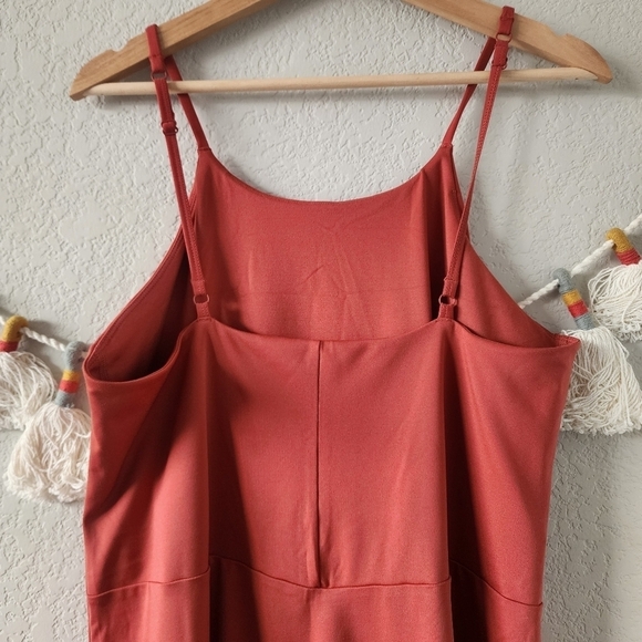 Girlfriend Collective Naomi Tennis Dress Halter Neck In Lava Orange Yoga Run 3X - Picture 7 of 10